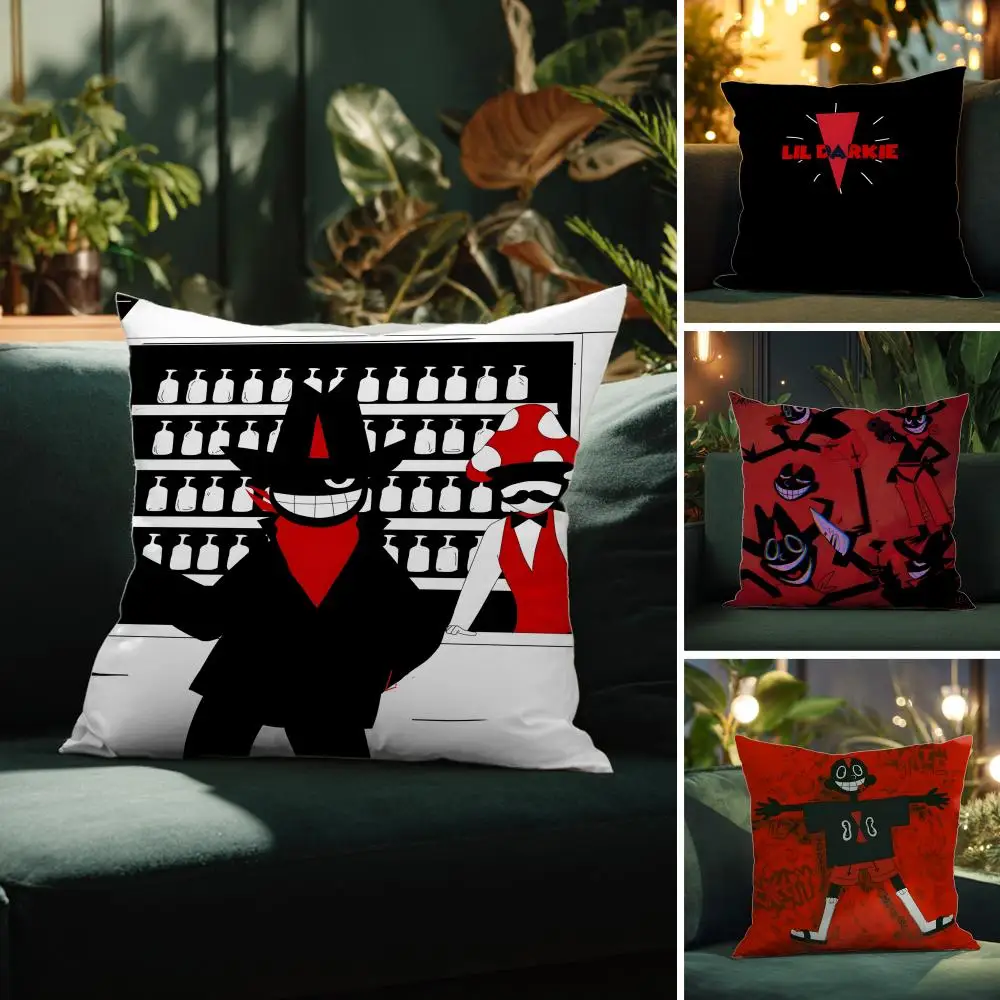Singer L-Lil Darkie Rapper Pillow Case Pattern Printed Pillowcase for Living Room Sofa Cushion Cover & Bedroom Decor