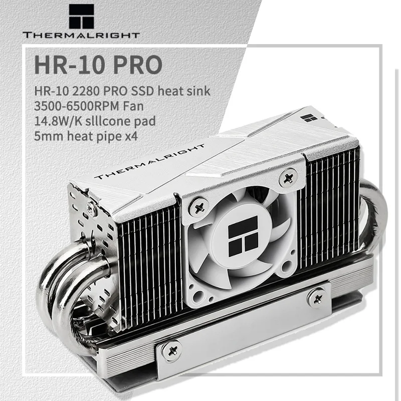 

Охладитель твердотельного накопителя Thermalright HR-10 2280 Pro AGHP 4, радиатор с тепловой трубкой и 3500-6000 об/мин, 4-контактный охлаждающий вентилятор с ШИМ