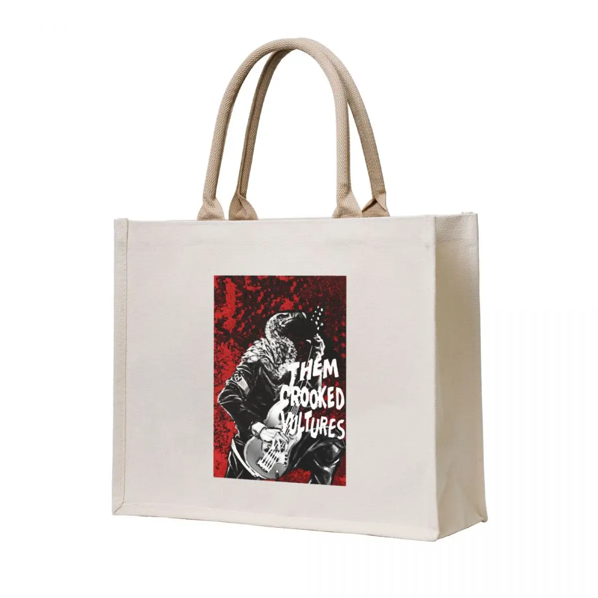 

Them crooked vulture playing on the guitar, red background Tote Bag hand bag ladies canvas tote bags shopper bag women