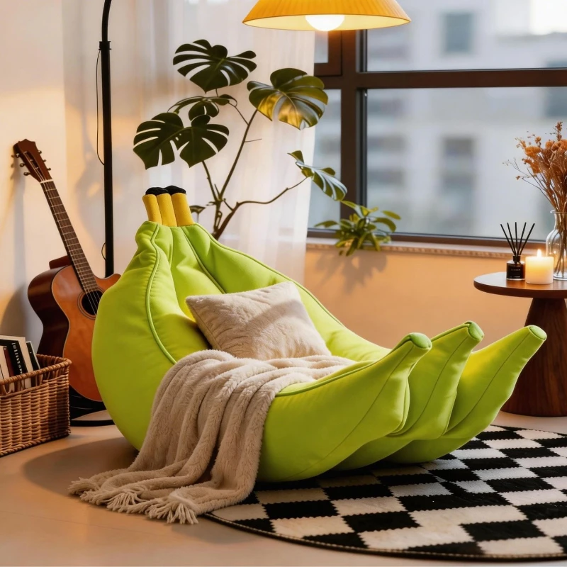 Creative Banana Bean Bag Sofas 1-person Comfortable Lazy Sofa Living Room Relaxing Beanbag Sofa Simple Bedroom Soft Couch Tatami