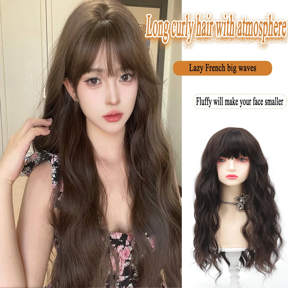 

Slouchy hair wig with wavy waves