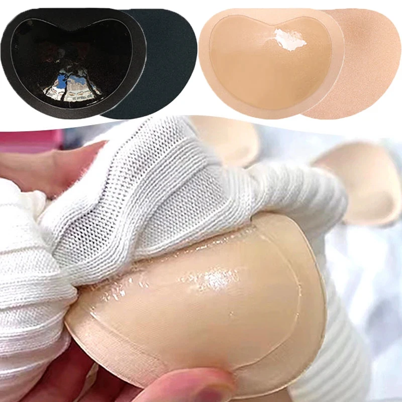 1/2/3/4Pairs Sticky Chest Pad Push Up Bra Thicker Sponge Bra Pads Breast Lift Up Enhancer Silicone Removeable Inserts