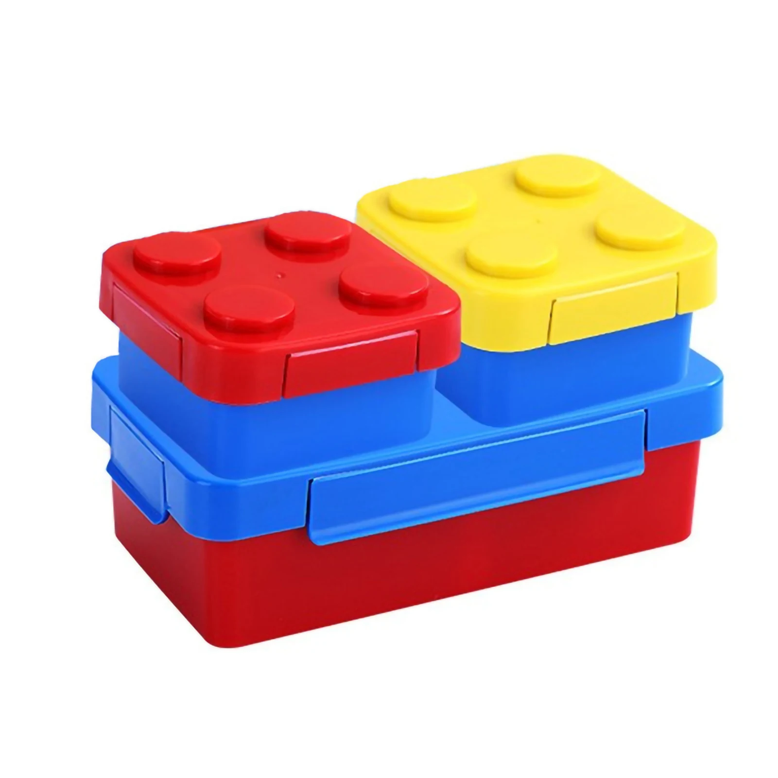 Portable Sealed Lunch Box Color Building Blocks Splicing Children's Student Lunch Box Colorful Picnic Fruit Salad Bento Box