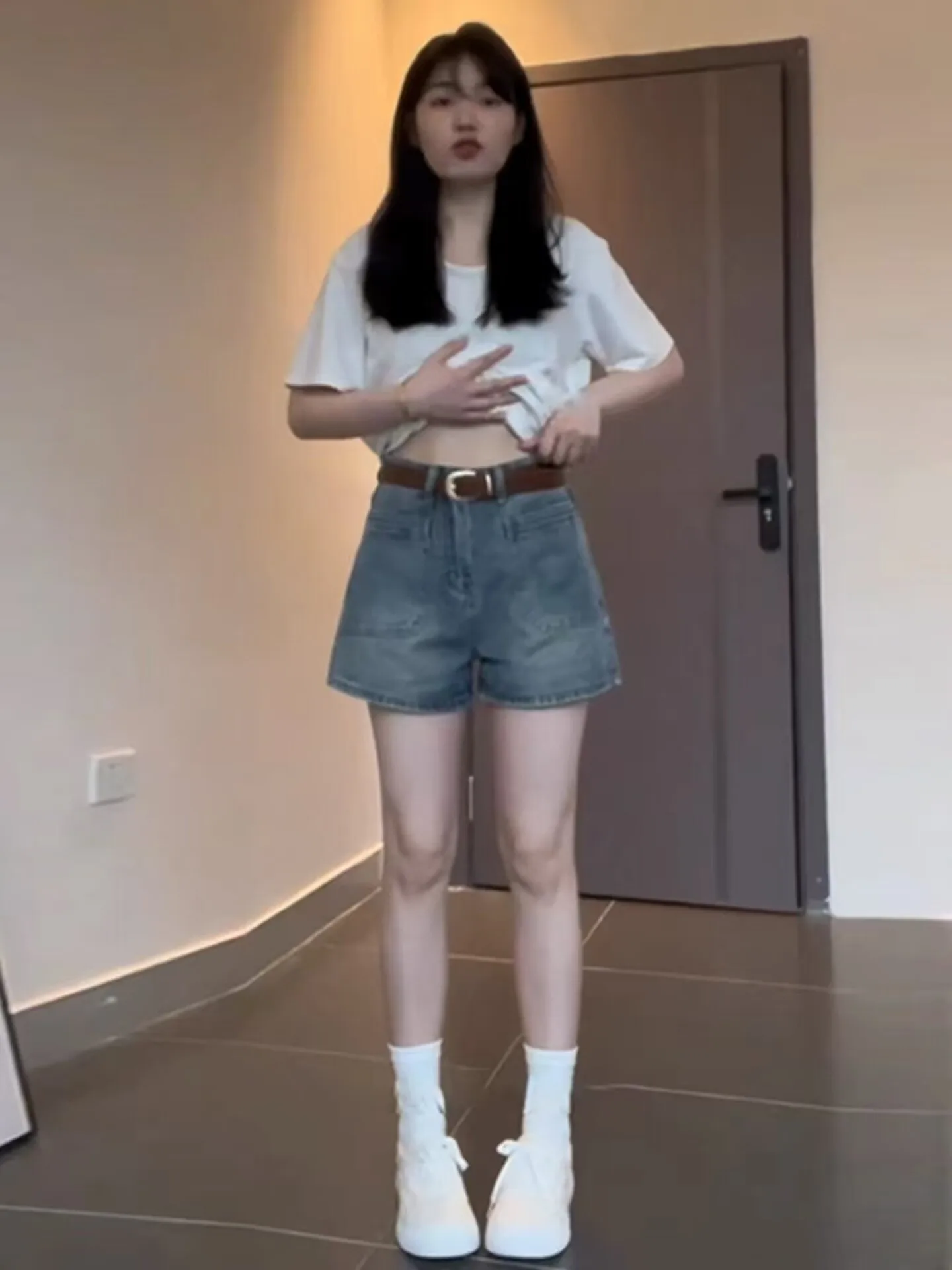 

Retro High Waist Blue Denim Shorts Women's Summer New plus Size Flattering A-Line Wide Leg Hot Pants Hip Concealing Casual Jeans