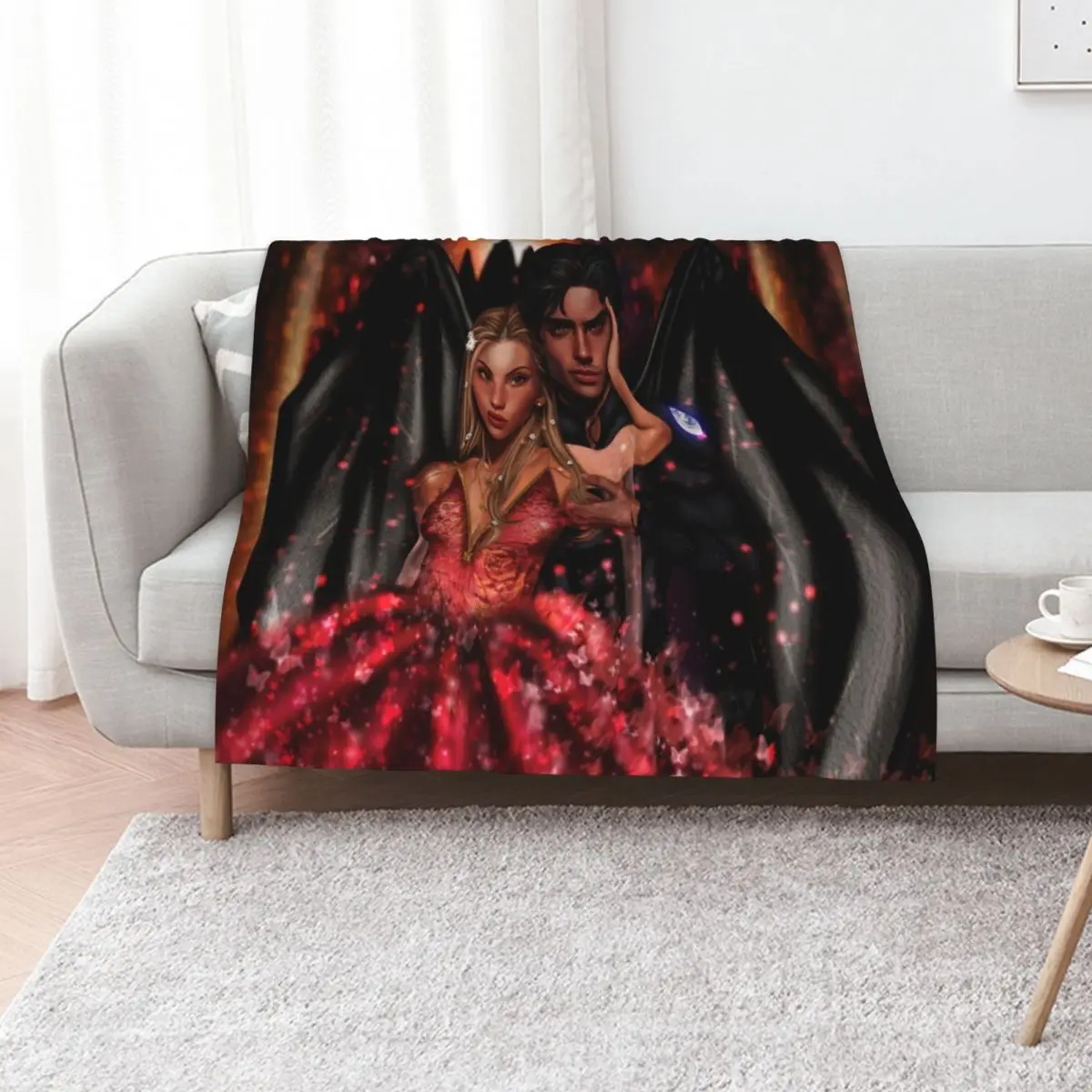 Elain Archeron and Azriel The Shadowsinger from Acotar Throw Blanket Luxury Thicken Camping Comforter Blankets