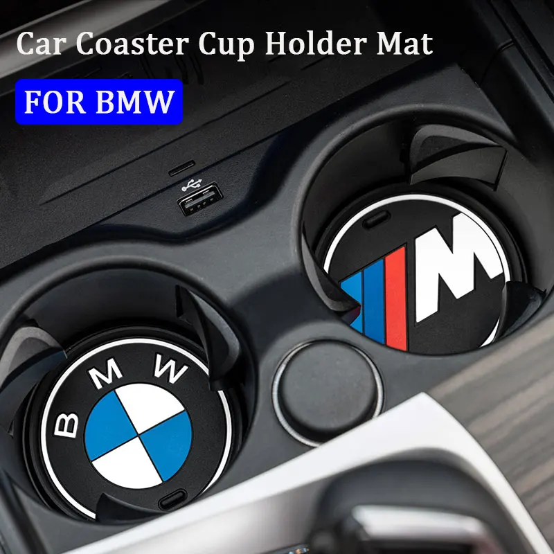 Silicone Car Coaster Cup Center Console Mats For BMW X3 X5 E46 E60 E39 F10 F20 F30 F15 E90 G32 G20 G30 G01 G60 Car Accessories