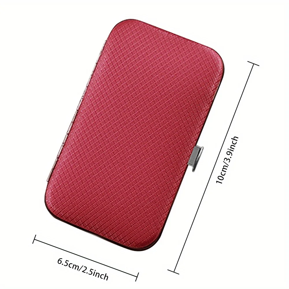 Stainless Steel Nail Clipper Set With Box Pocket Nail Clipper Kit Durable PU Storage Case Professional Tool Rose Gold Pattern