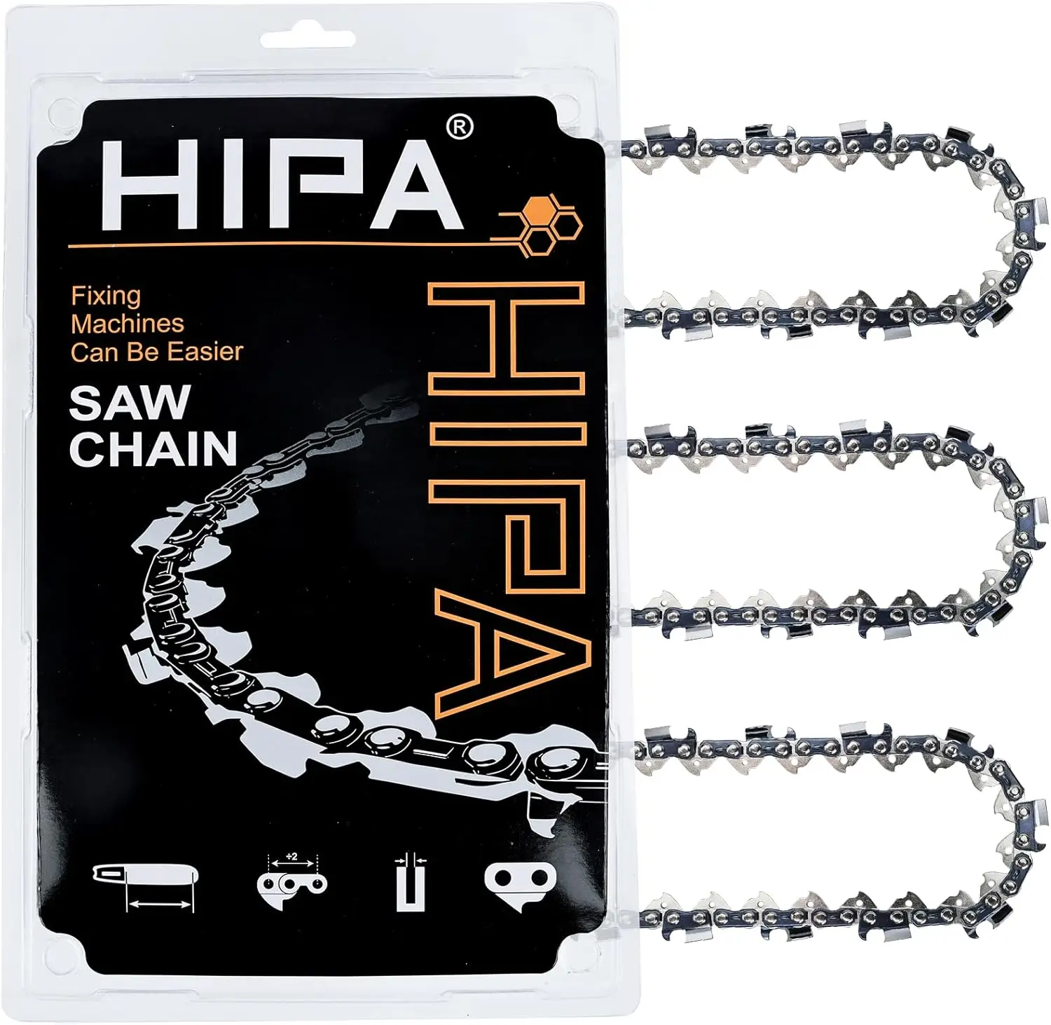 

20-дюймовая цепь для бензопилы, шаг .325", толщина .050", 78 приводных звеньев, полнозубчатая, перфорированная конструкция, для моделей Echo и Craftsman (3 шт.)