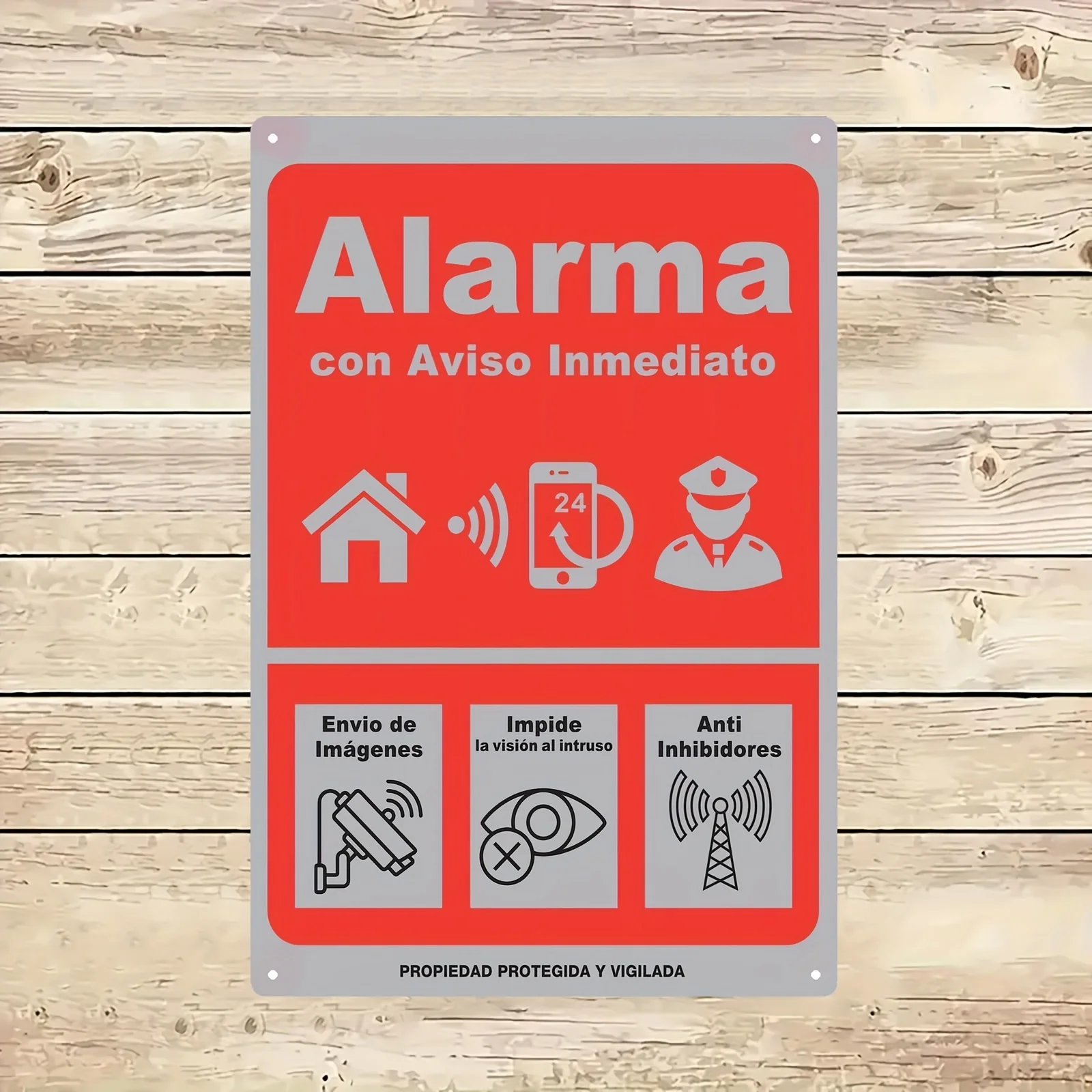 Home Security Logo - Instant Alert Alarm Sign - Iron