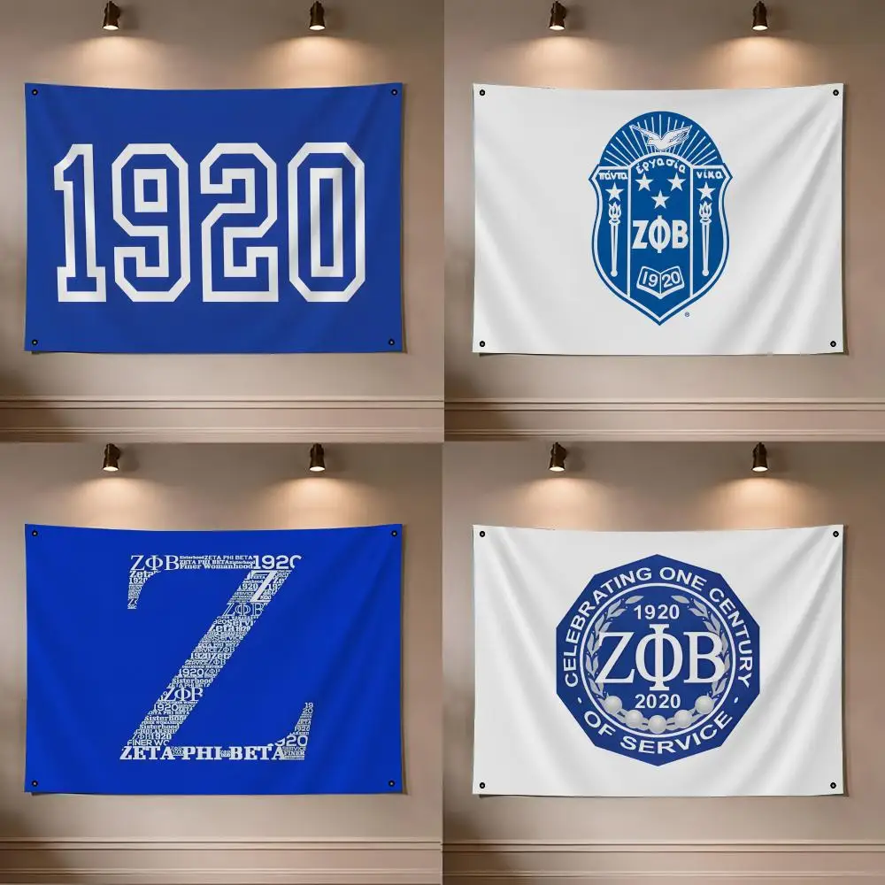 Z-Zeta Phi Beta Sorority Flags flag For Room Dorm Camping Picnic Art Style Garage Bar wall Decoration Banner