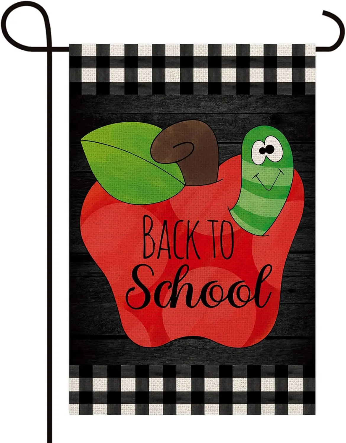 Texupday Back to School Polka Dot Apple Decor Burlap Garden Flag Double Sided Vertical Fall Seasonal Welcome First Day to School