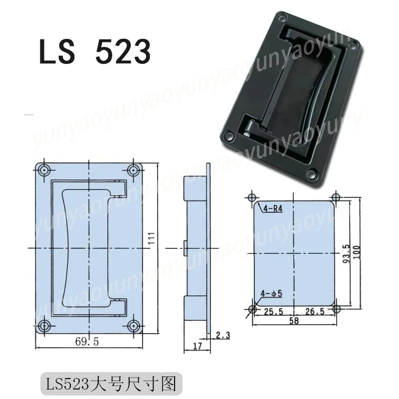 Cabinet Invisible Handle, Zinc Alloy Square Handle, Sliding Door Handle, Cabinet Toolbox Embedded Wooden Door Handle