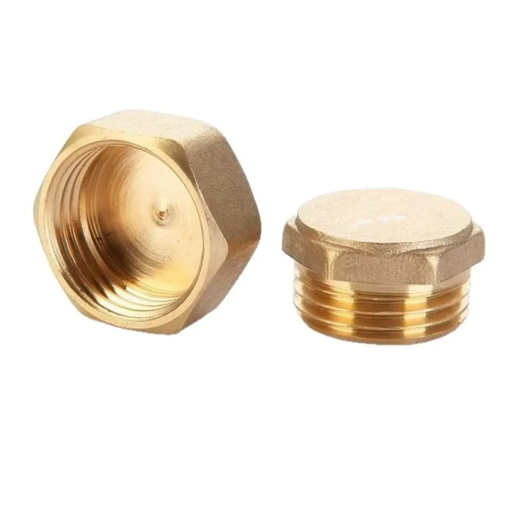New Brass Threaded Pipe Plug Threaded Hex Head Blind Stopper Corrosion Resistant Pressure Resistant Pipe Connector Oil Pipe