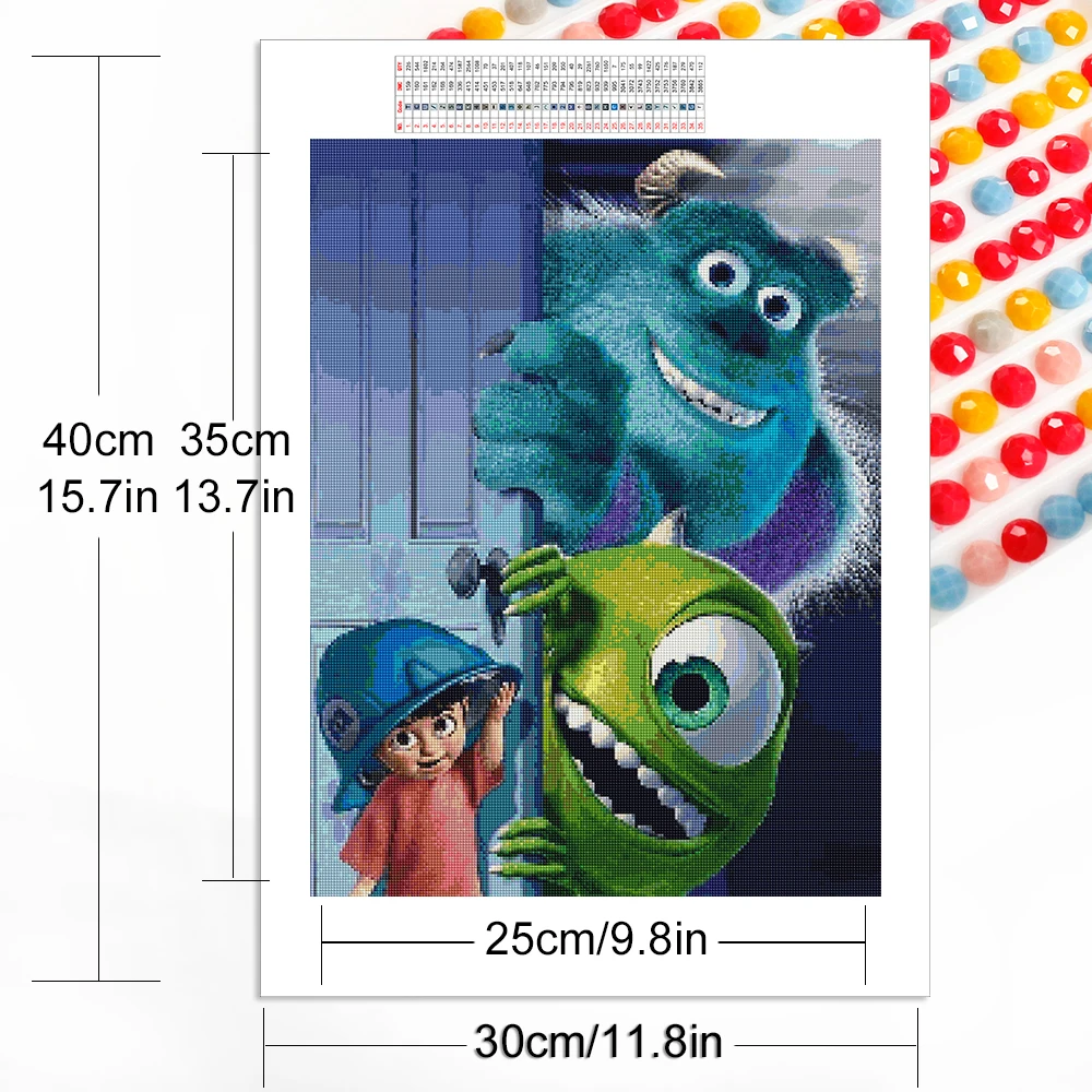 Disney Diamond Mosaic Monster Big Eyes Painting  AB Drill Embroidery Cartoon Cross Stitch Picture Of Rhinestones Handicraft