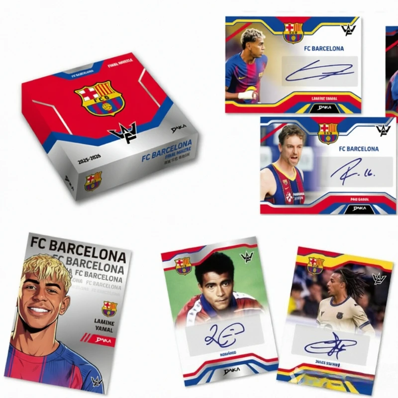 Genuine 25‑26 DAKA Final Whistle FC Barcelona Team Box Football Trading Cards, Collectible Star Cards, Messi Lamine Yamal Cards
