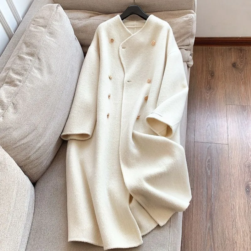 

Blouse Outerwear Wool Coat Women's Autumn/Winter Luxurious Korean Style Loose Fit New Comfortable Casual Niche Versatile Elegant