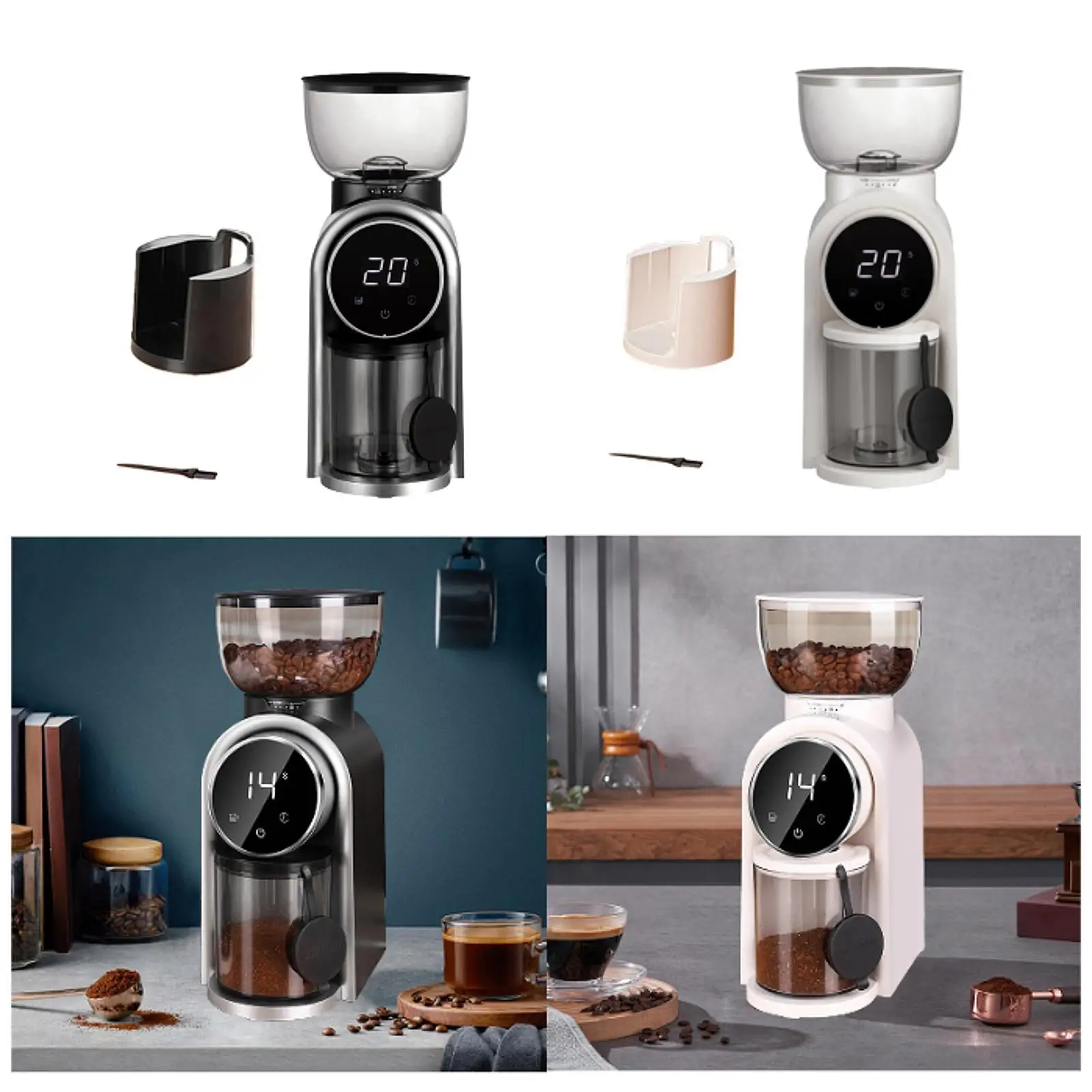 

Coffee Bean Grinder Coffee Mill 5-14S Intelligent Display Adjustment Time,