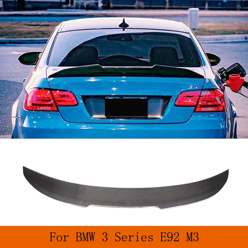 Rear Trunk Spoiler Wing For BMW 3 Series E92 325i 335i M3 Coupe 2006 - 2013 Rear Trunk Wing Spoiler Lip Carbon Fiber