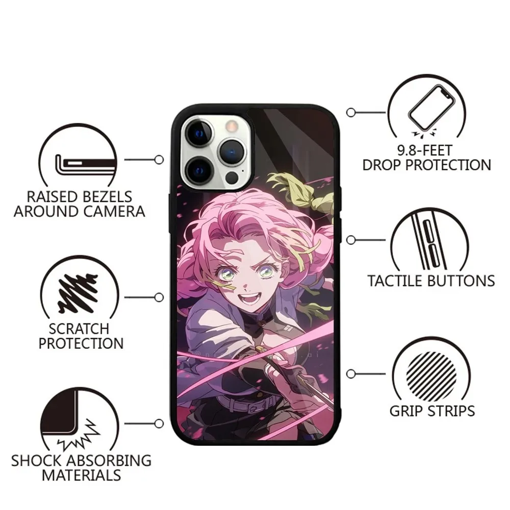 D-Demon S-Slayer Kanroji Mitsuri Phone Case For iPhone 15,14,13,12,11,Plus,Pro,Max Mini Magsafe Magnetic Wireless Charging