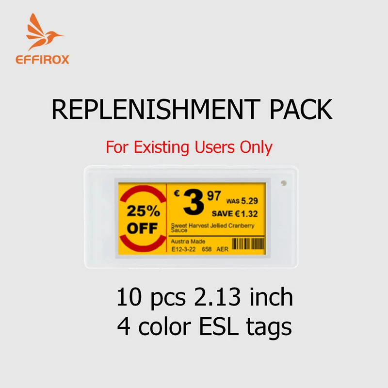10 pezzi da 2,13 pollici Etichetta elettronica per scaffale cartellino del prezzo digitale E inchiostro Epaper Cartellino del prezzo ESL etichette dei prezzi digitali per negozi