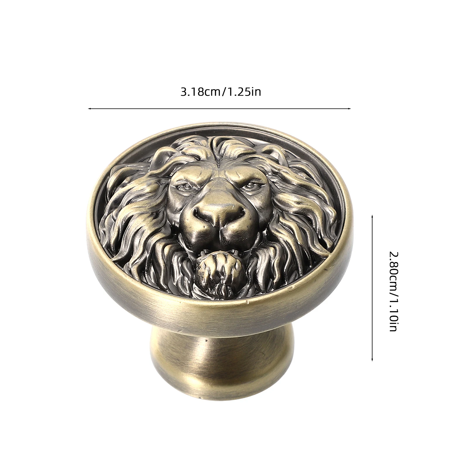 

Drawer Lion Head Handle Child Closet Wardrobe for Zinc Alloy Lions Face Cabinet Pull Knobs niture
