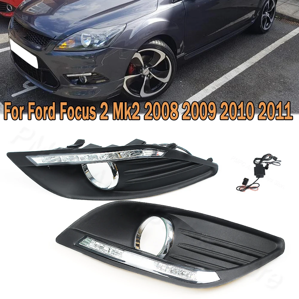 LED Front Lower Daytime Running Lamp DRL Front Fog Light Bright Light For Car For Ford Focus 2 Mk2 2008 2009 2010 2011