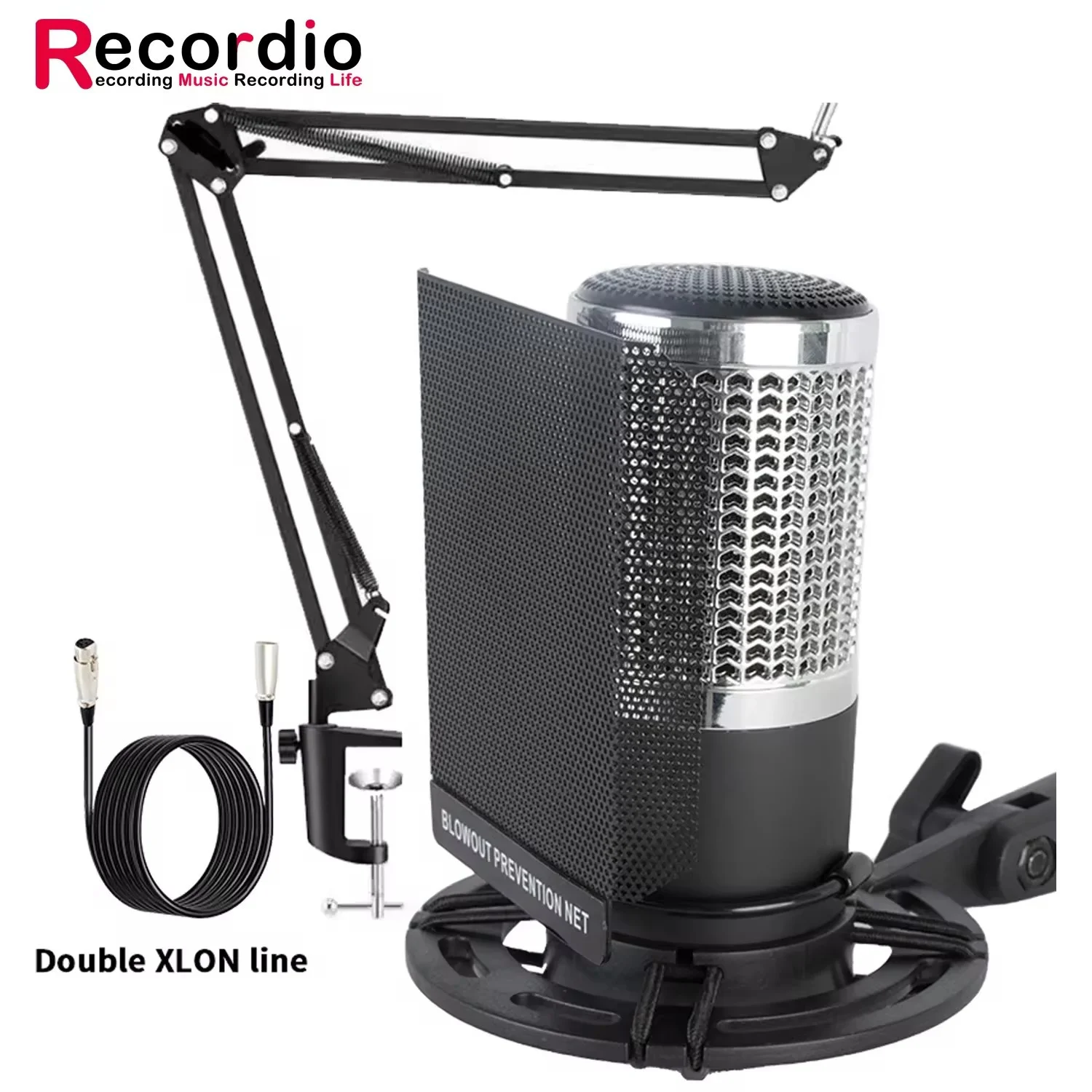 

ZX60 High Fidelity Recording Sound Quality Interview Microphone Condenser Microphone With Pop Filter XLR For Studio