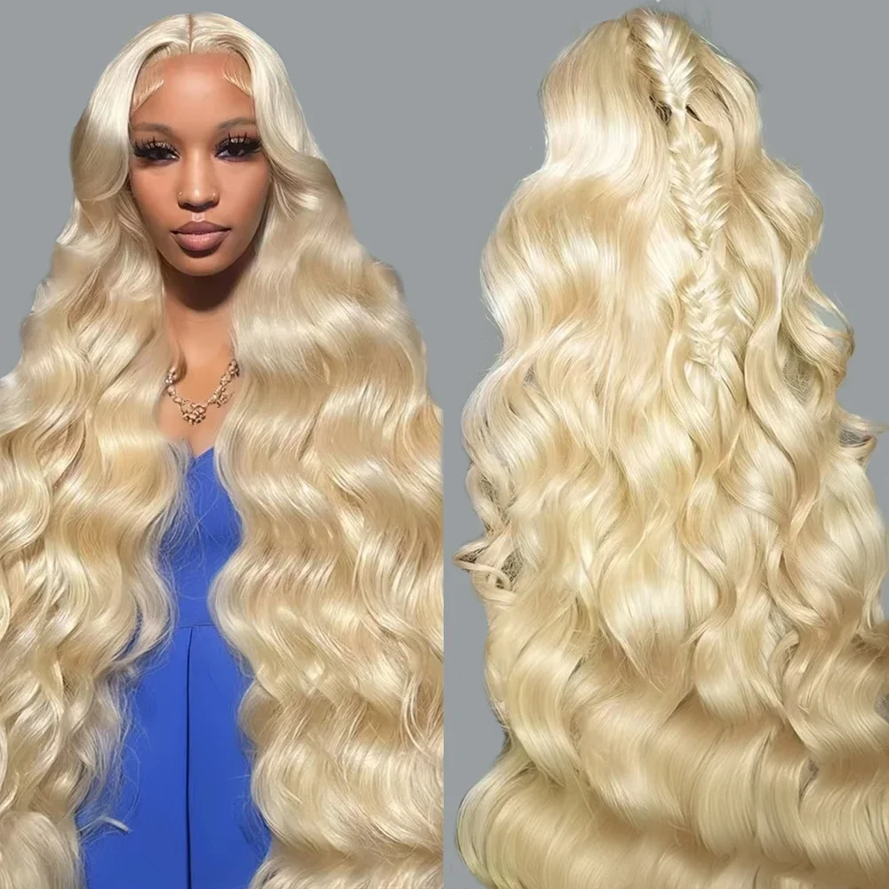 

613 Body Wave 46 Inch Honey Blonde Wigs 13x6 HD Transparent Lace Frontal Brazilian Pre Plucked Wig 100% Human Hair Wig For Women