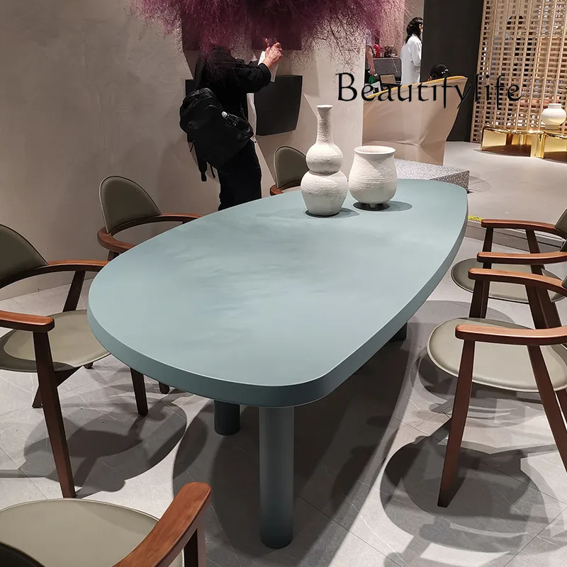 Wabi Sand Wind Nordic Irregular Dining Table Special Shaped Shimadai Cream Wind Creative Household Dining Table