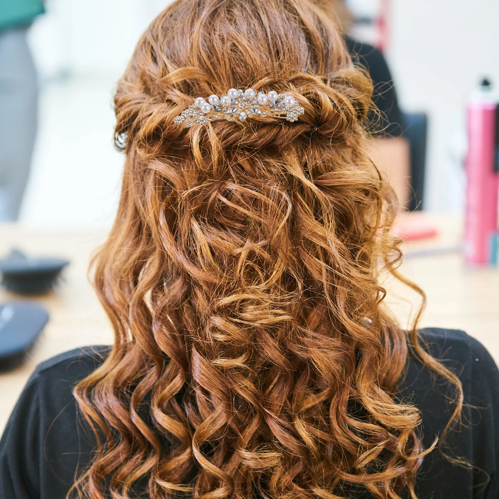 

2 шт., свадебная расческа для волос с жемчугом и стразами, головной убор с цветком, аксессуары для волос для невесты, головной убор с кристаллами