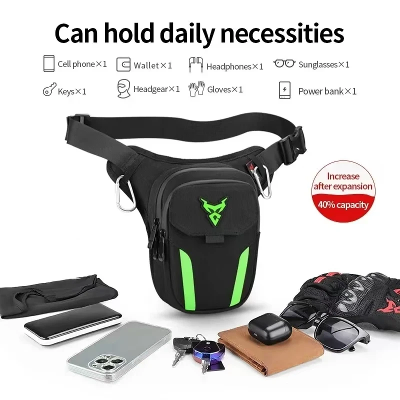 Bolsa de perna para motocicleta, à prova d'água, com luz led, moto, bicicleta, casual, bolsa de cintura, esporte ao ar livre, móvel, crossbody