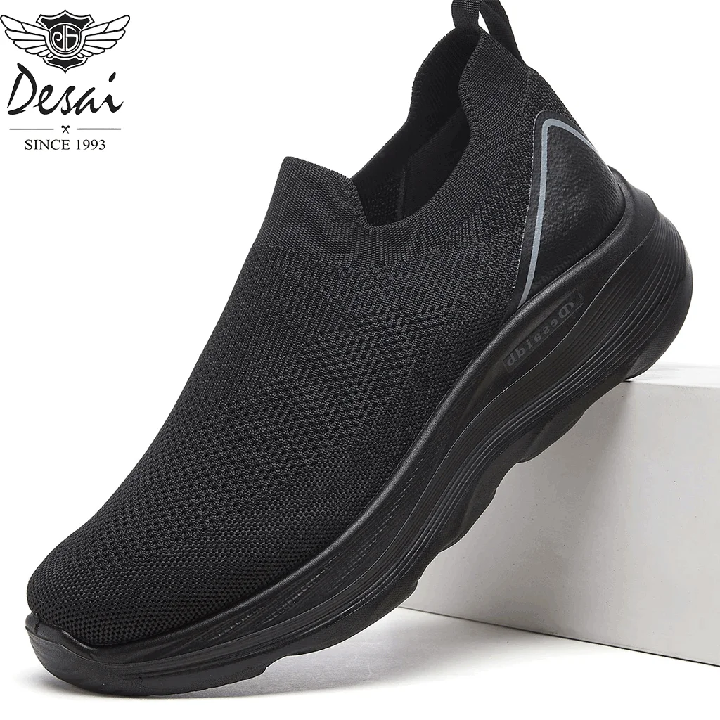 Desai Men's 2026 Autumn Hands-free Slip-on Casual Sneakers Breathable Mesh Cushion Sole For Daily Commute Office All-day Wear