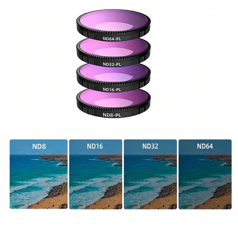 4in1 ND/PL Neutral Density ND8PL+ND16PL+ND32PL+ND64PL Filter for DJI Nano Action Camera Accessories