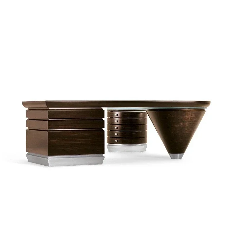 Italian light luxury solid wood des k, design er villa offi ce with draw ers high-end desk