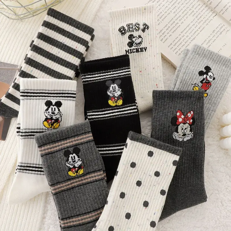 

1/3/5Pairs Adult Miniso for Disney Cotton Socks Women's Spring Summer Cute Warm Stockings Average Size for 18-40 Years