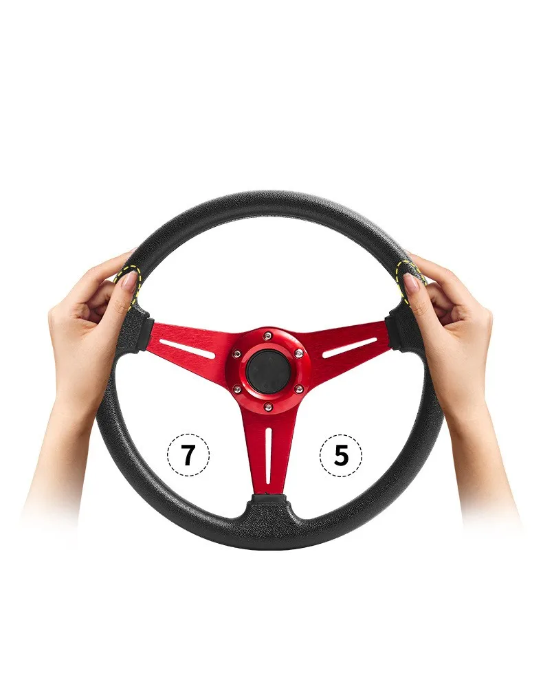 New imitation racing car steering wheel PU steering wheel 14 inch modified steering wheel