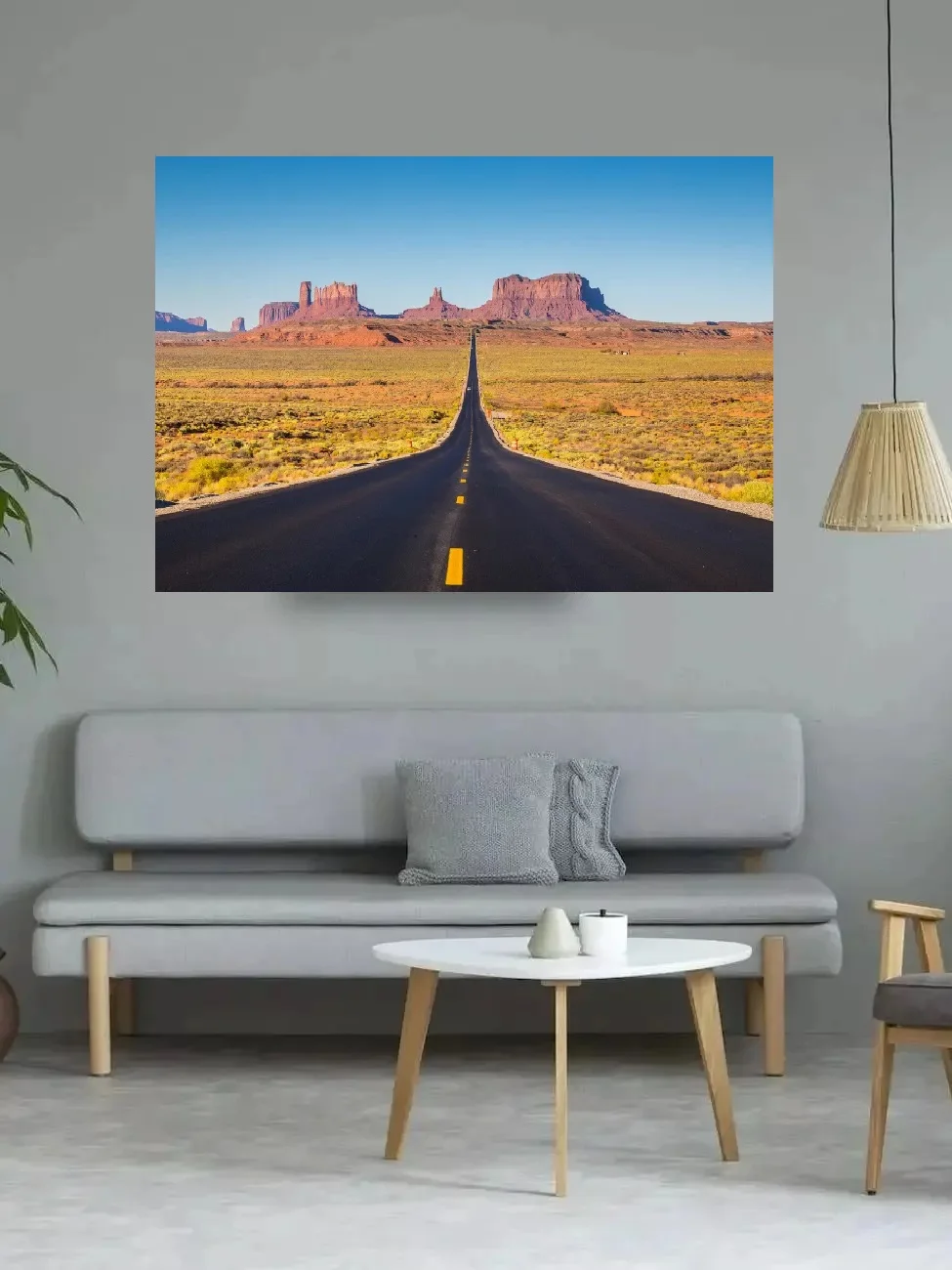 Monument Valley US Highway 163 at Sunset Photo, Art Film Print Silk Poster, Home Wall Decor