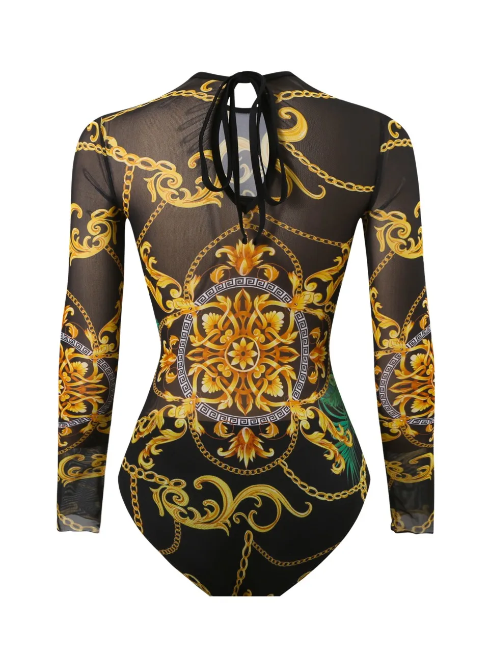 مثير شبكة ملابس السباحة 2026 المرأة مع فستان الشاطئ طويلة الأكمام ملابس السباحة الإناث المطبوعة الاستحمام لباس سباحة مبطن بحر