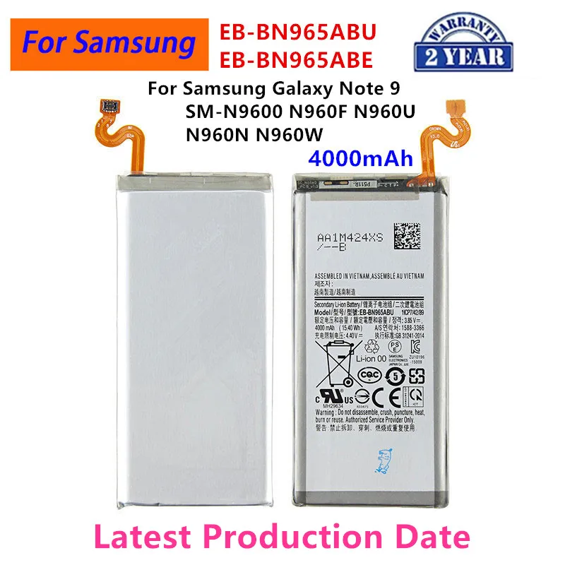 Brand New EB-BN965ABU EB-BN965ABE 4000mAh Battery for Samsung Galaxy Note9 Note 9 SM-N9600 N960F N960U/N960N N960W +Tools