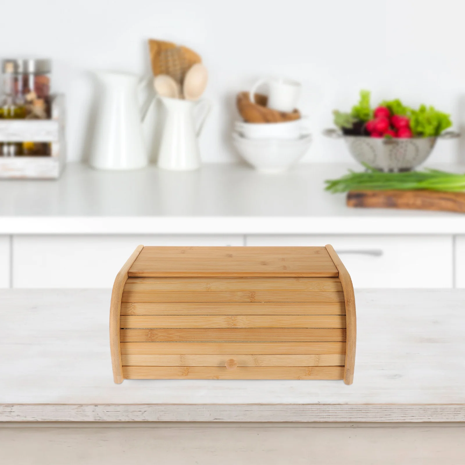 

1Pcs High Quality Bamboo Bread Box Large Capacity Kitchen Food Organizer for Home Bakery Mall Storage Solution Bamboo Bread Box