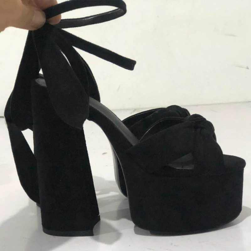 Love Heart Platform Open Toe Lace-Up Sandals Woman Summer 2026 Red Brown Thick Heel High Heels Shoes for Women Fashion Luxury