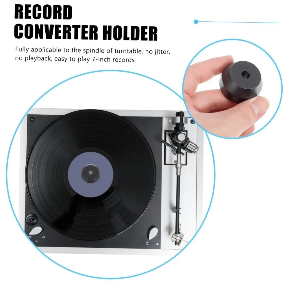 Durable Vinyl Record Turntables EP Adapter Universal 45 RPM LP Adapter 7 Inch Aluminum Player Accessories Hi-Fi Systems