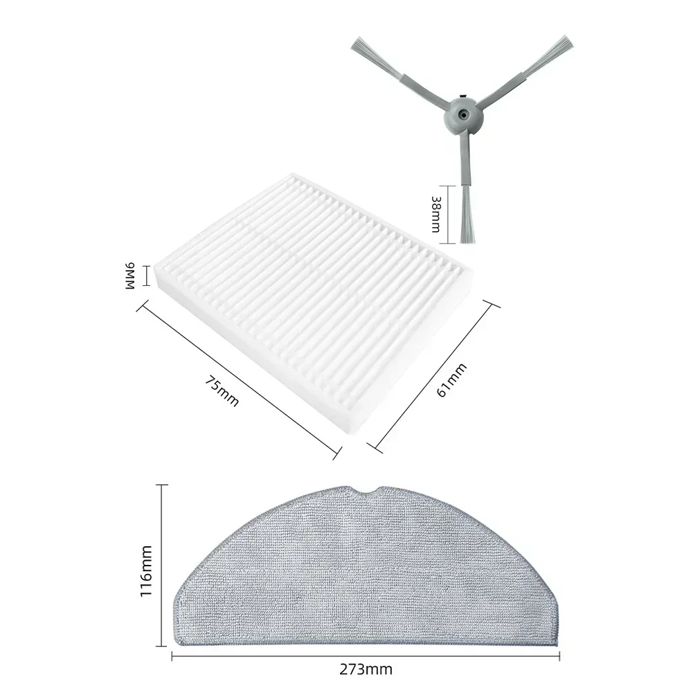 Filtros de cepillo lateral, almohadillas de fregona para aspiradora Honiture V8 Pro, accesorios de limpieza del hogar