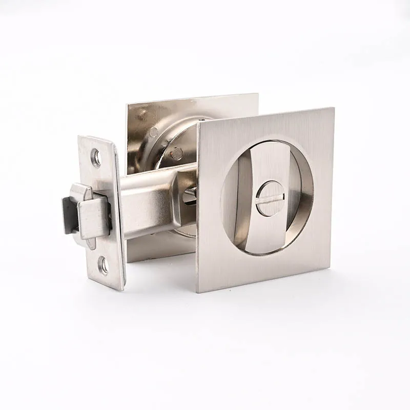Serrure de porte coulissante mécanique, serrure de porte de poche carrée d'entrée avec poignées de b