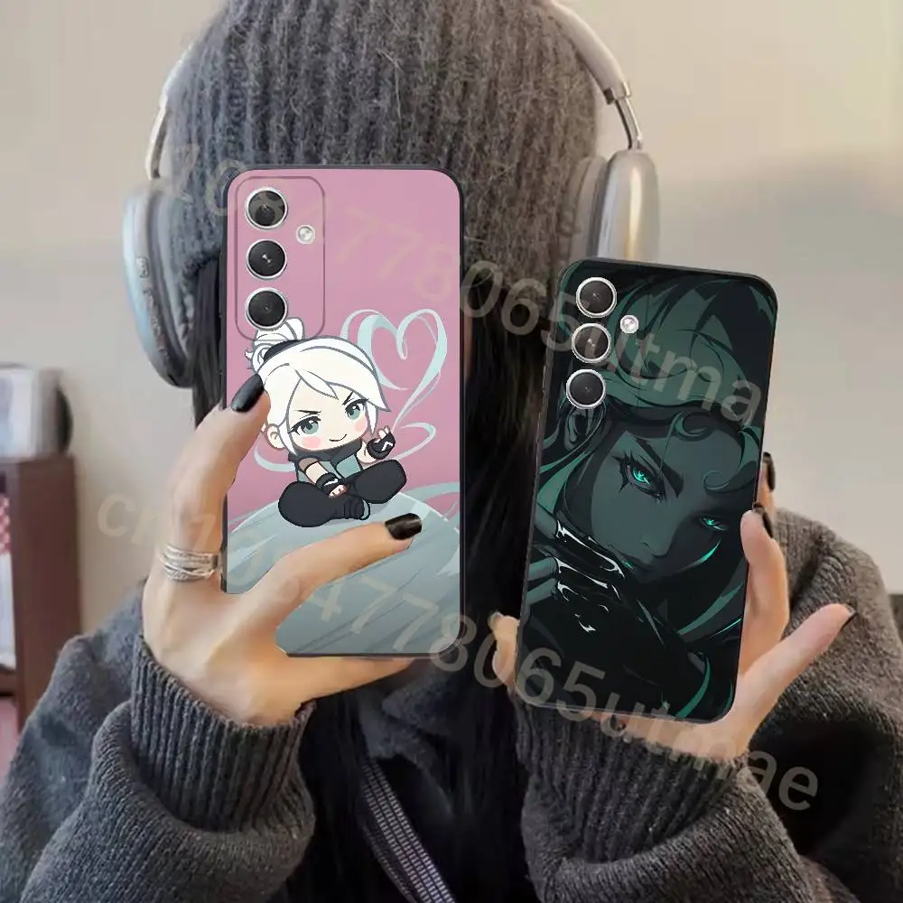 Game Jett Valorant Phone Case For Samsung S25,24,21,22,23,20,S30,Ultra,Plus,Fe,Lite,Note,5G Black Soft