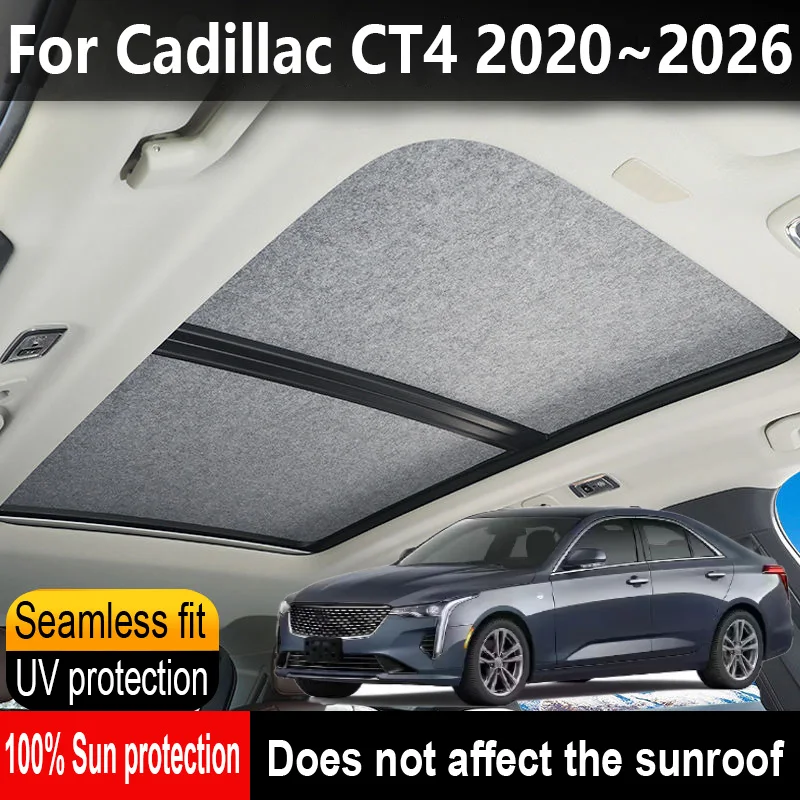 

Car Panoramic Sunroof Insulation Roof Visor For Cadillac CT4 2020~2026 25 Anti-UV Electrostatic Adsorption Sky Curtain Sunshade