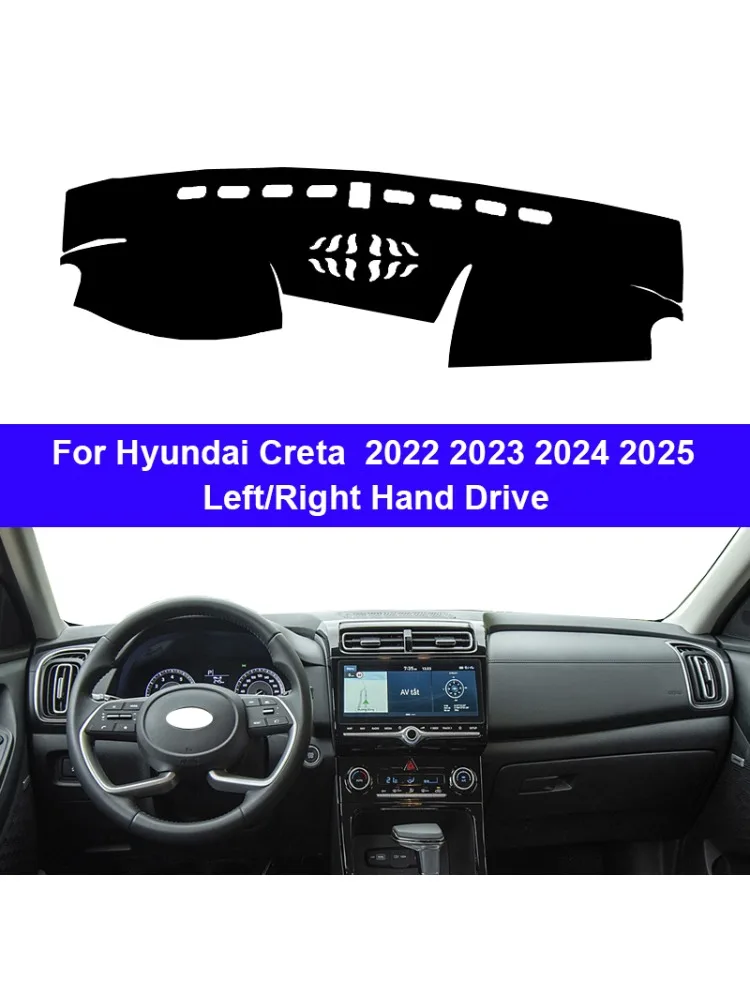 Pokrowiec na deskę rozdzielczą DashMat do Hyundai Creta 2022 2023 2024 2025 Unikaj akcesoriów do podkładek świetlnych Etui anty-UV Akcesoria do dywanów — zdjęcie 2