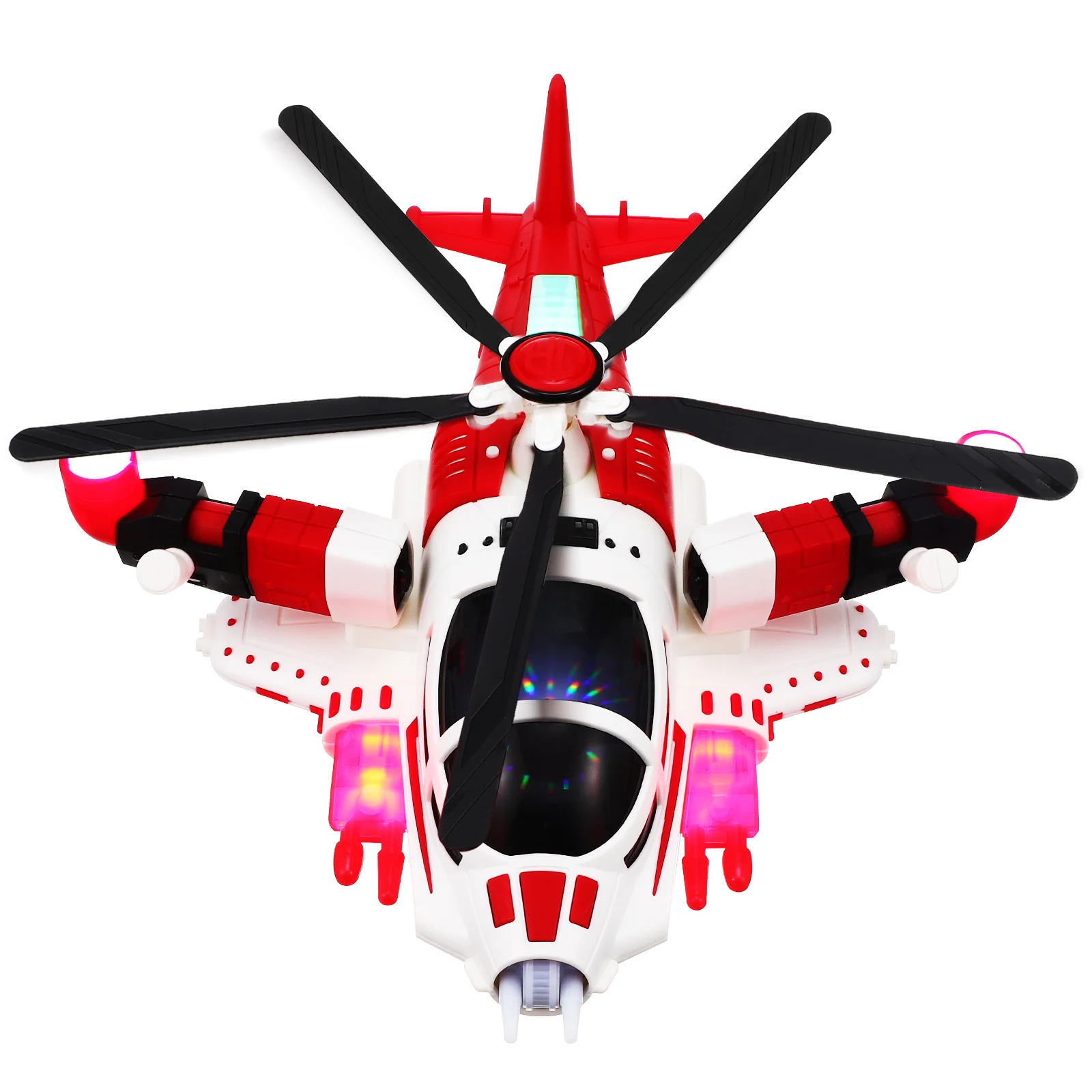 Transforming Aircraft (1 Red) Children's Toys Plane Airplane Kids Airplanes Helicopter Electric Boy