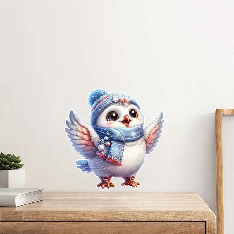 Snowy Owls Animal Wall Sticker Kids Room Decor Bathroom Toilet Living Room Decor Cabinet Refrigerator Home Decor Decals M1104