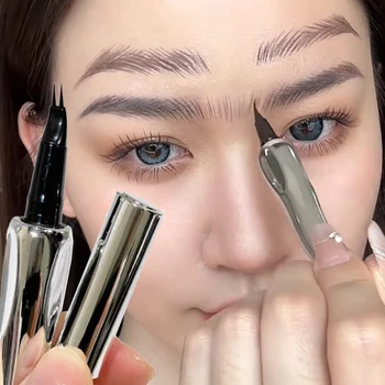 Matita per sopracciglia liquida impermeabile a 2 punti Eyeliner penna per ciglia inferiore trucco a lunga durata ad asciugatura rapida cosmetici per penna per sopracciglia Ultra-fini